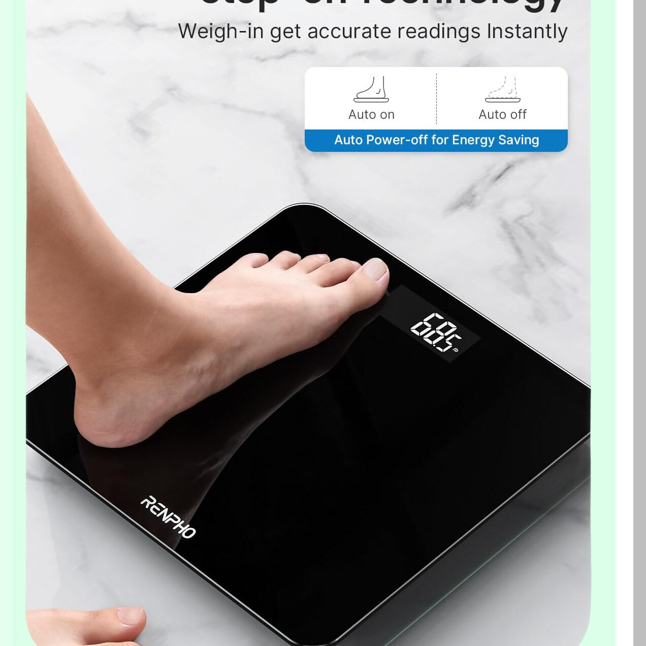 Digital Bathroom Scale Black 10.2"x10.2"