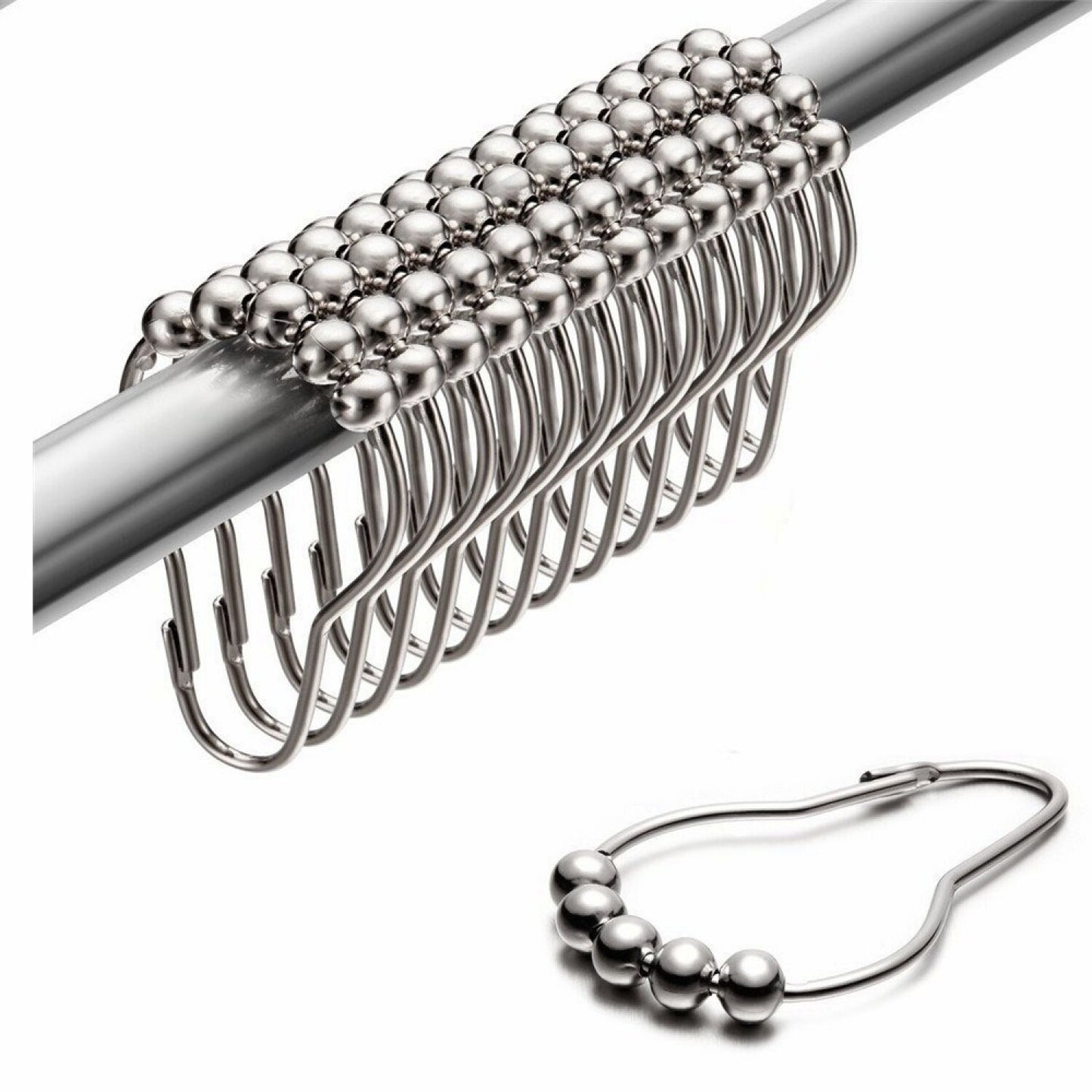 Stainless Steel Shower Curtain Rings Set of 12