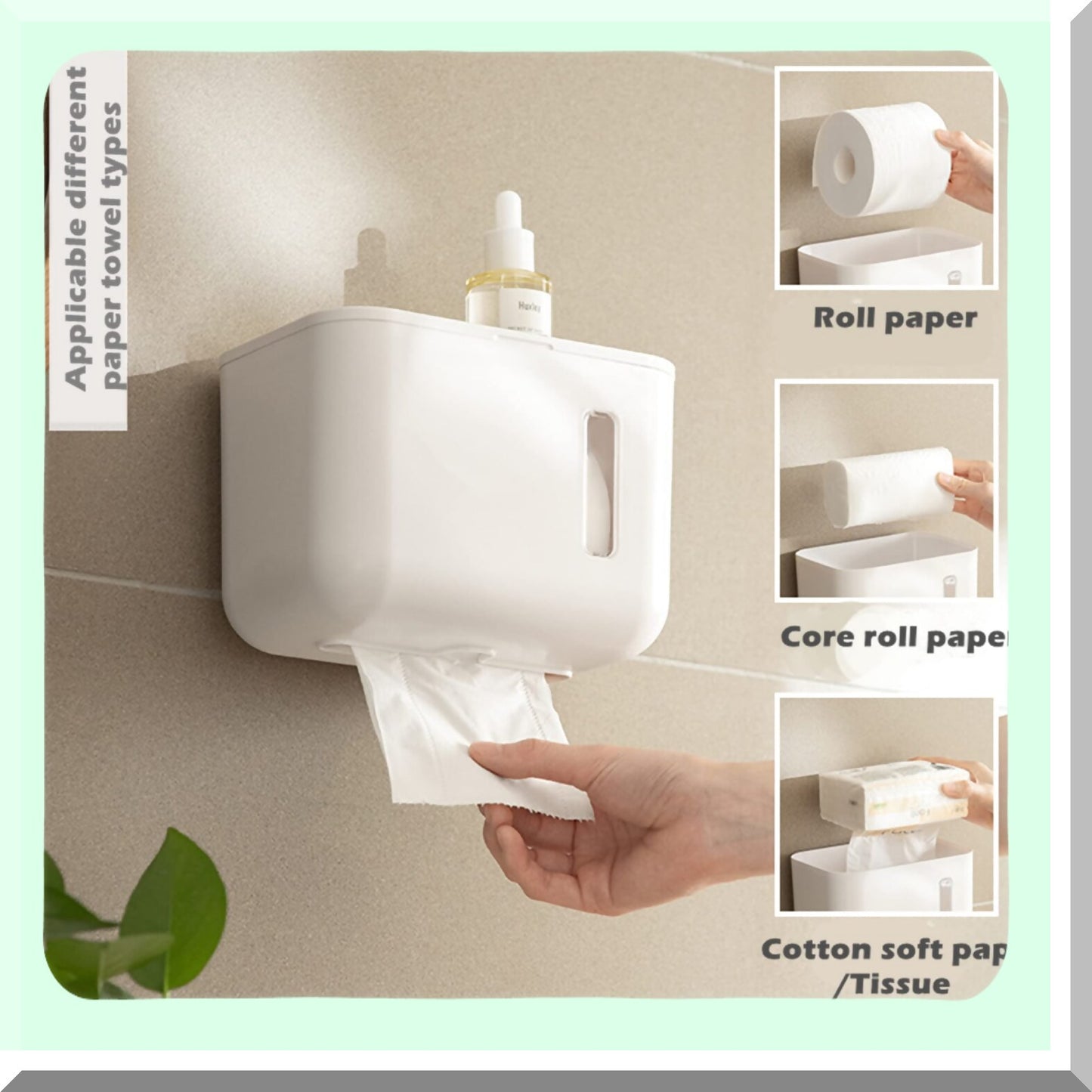 Wall Mounted White Tet Paper Holder with Shelf