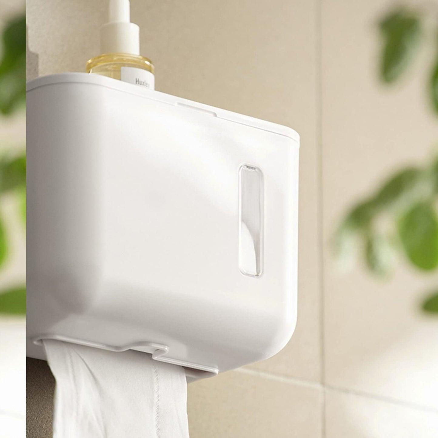 Wall Mounted White Tet Paper Holder with Shelf