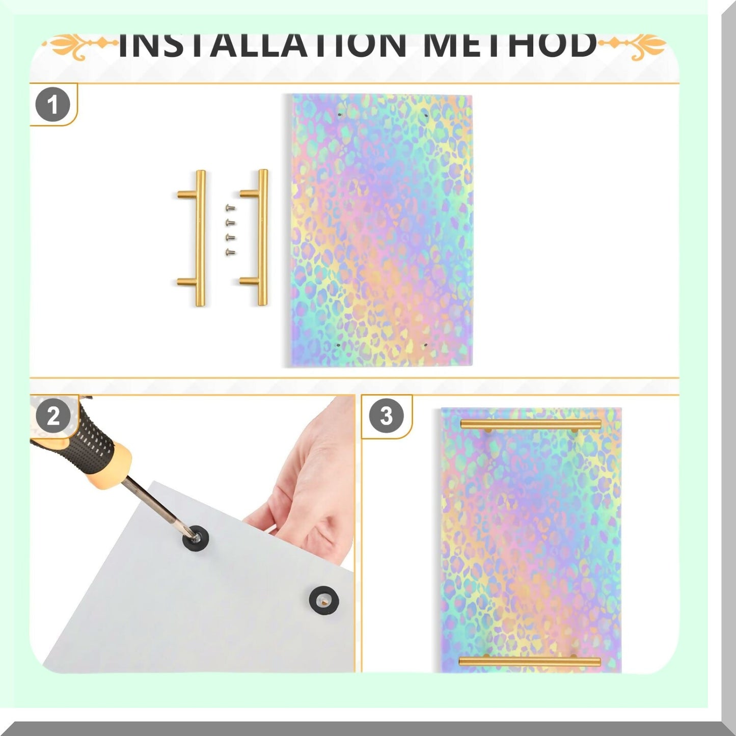 Pastel Leopard Marble Vanity Tray for Bathroom and Kitchen