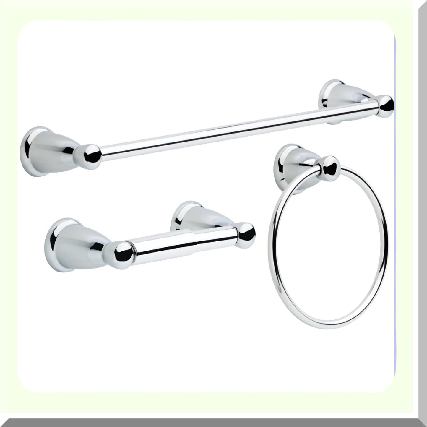 Bathroom Towel Bar Accessory Set in Chrome