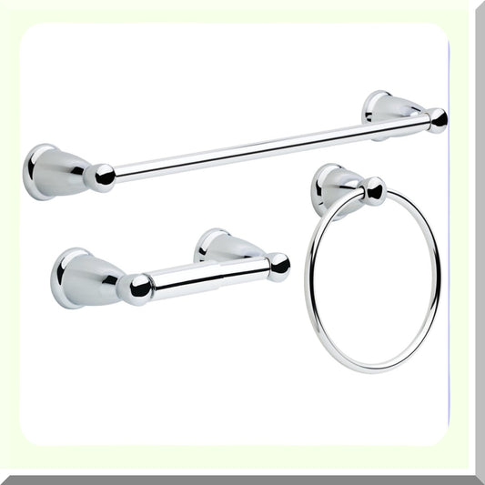 Bathroom Towel Bar Accessory Set in Chrome