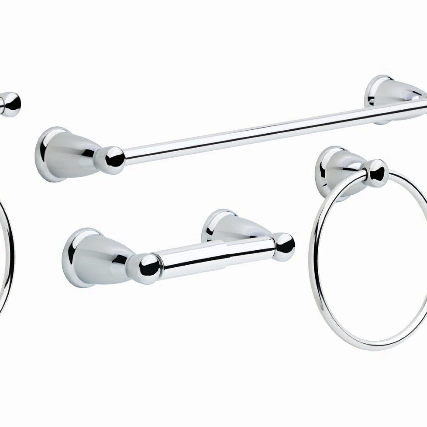 Bathroom Towel Bar Accessory Set in Chrome