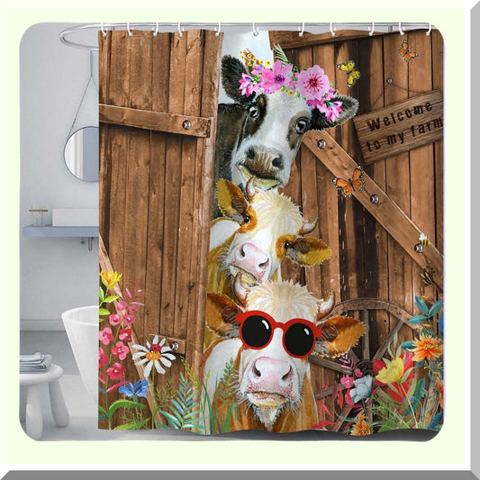 Farm Cow Shower Curtain 69x72in