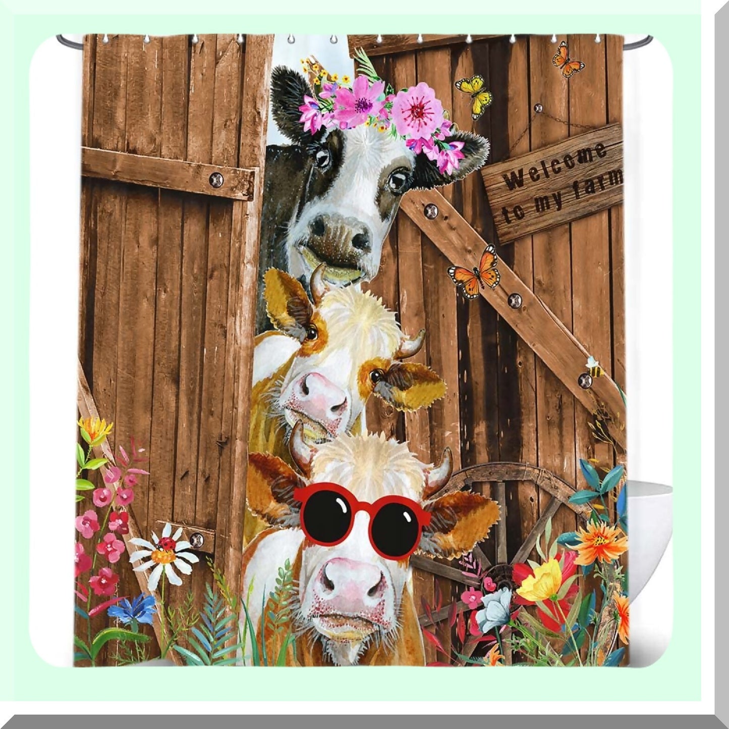 Farm Cow Shower Curtain 69x72in