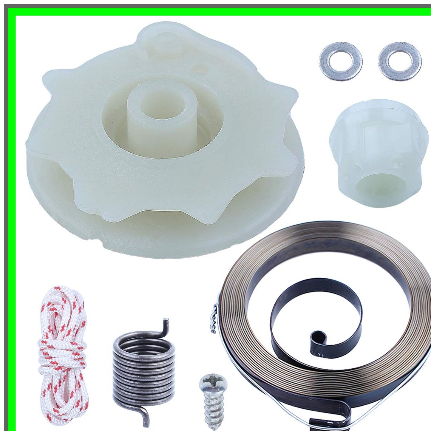 Poulan Chainsaw Recoil Starter Spring Kit with Rope and Bolt Replacement Parts