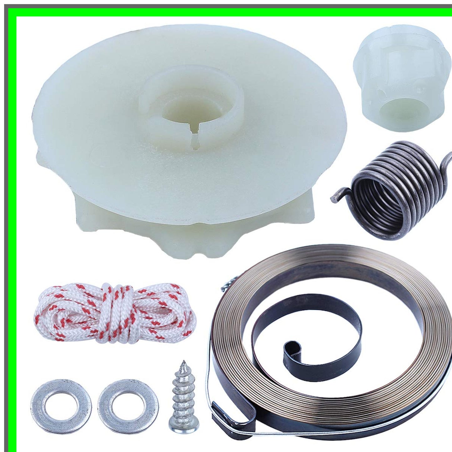 Poulan Chainsaw Recoil Starter Spring Kit with Rope and Bolt Replacement Parts