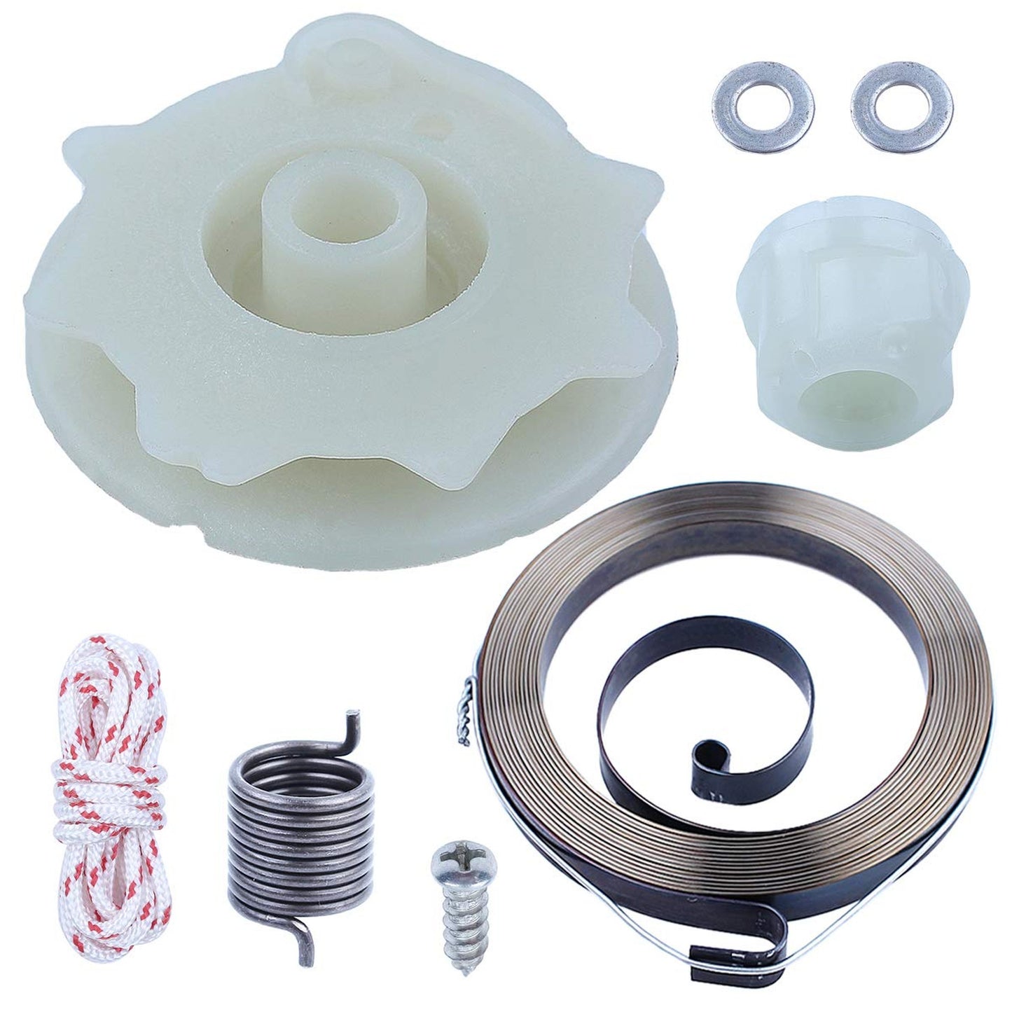 Poulan Chainsaw Recoil Starter Spring Kit with Rope and Bolt Replacement Parts