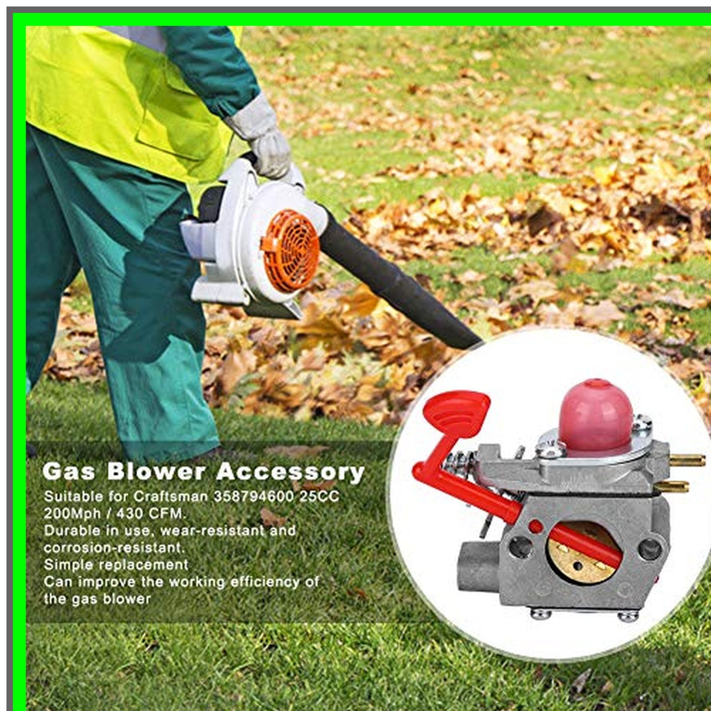 High-Performance Aluminum Carburetor Kit for 25CC Gas Blower 430 CFM