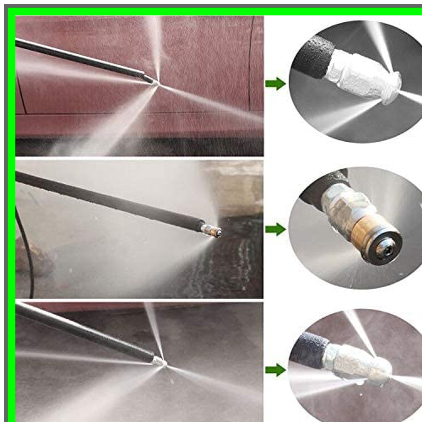 25FT Sewer Jetter Kit for Pressure Washer with Rotating Nozzle and Hose