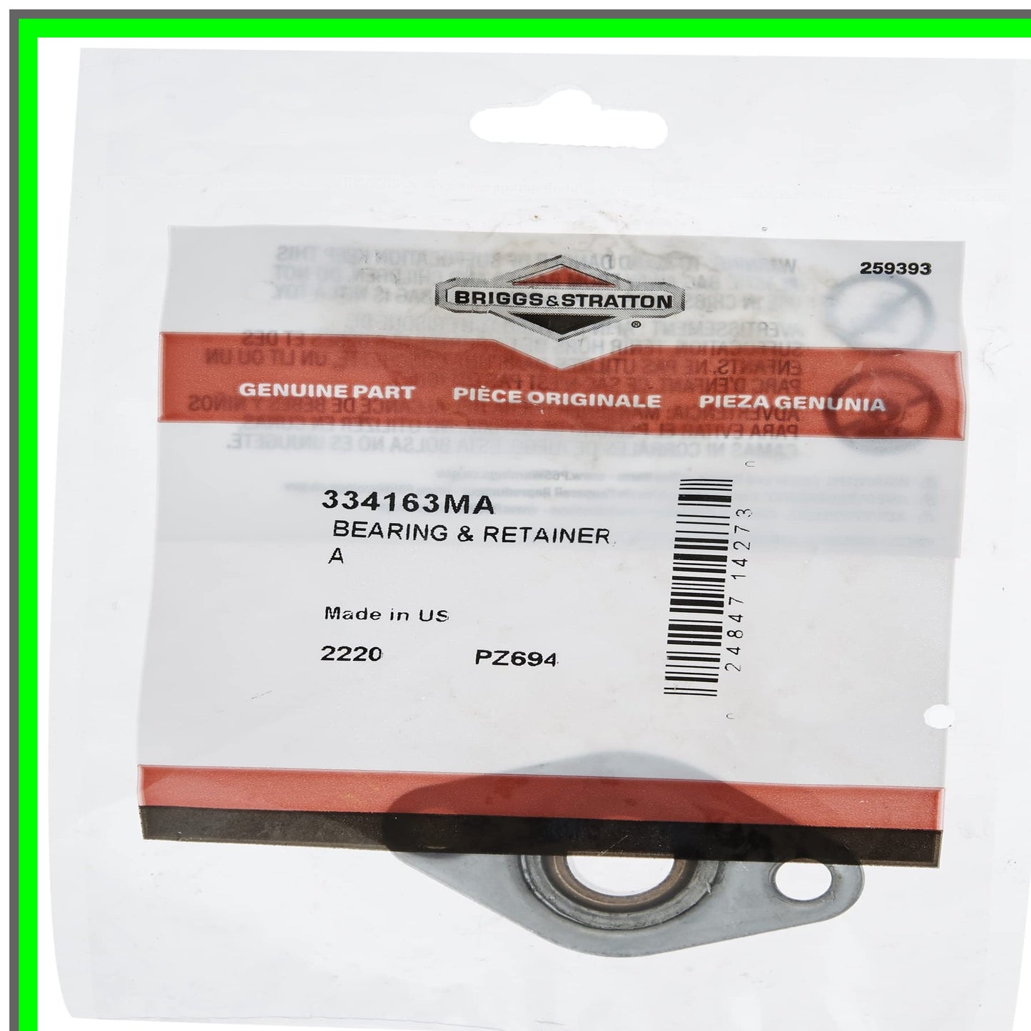 Lawn Mower Bearing and Retainer for Smooth Performance and Durability