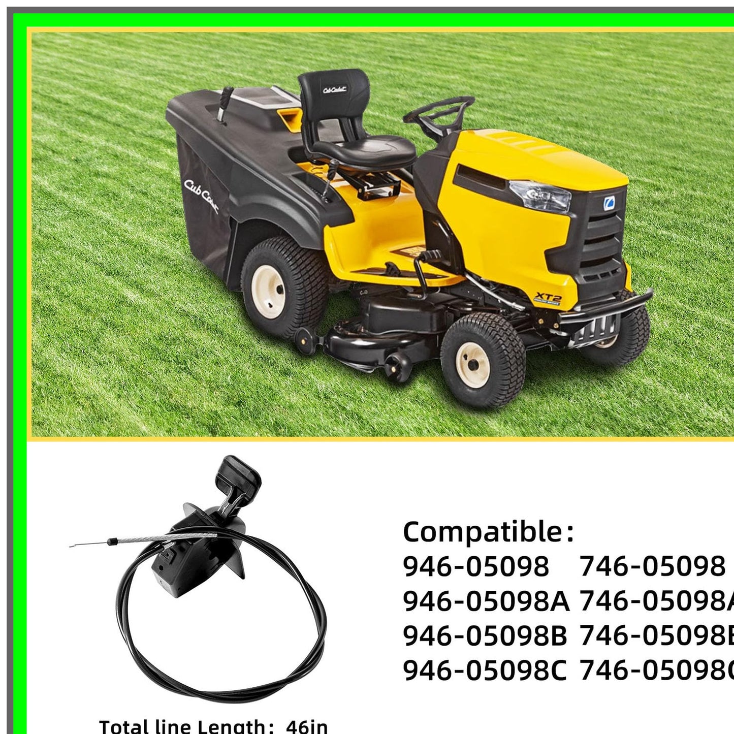 Throttle Choke Cable Replacement for Cub Cadet XT Series with 10-Year Guarantee
