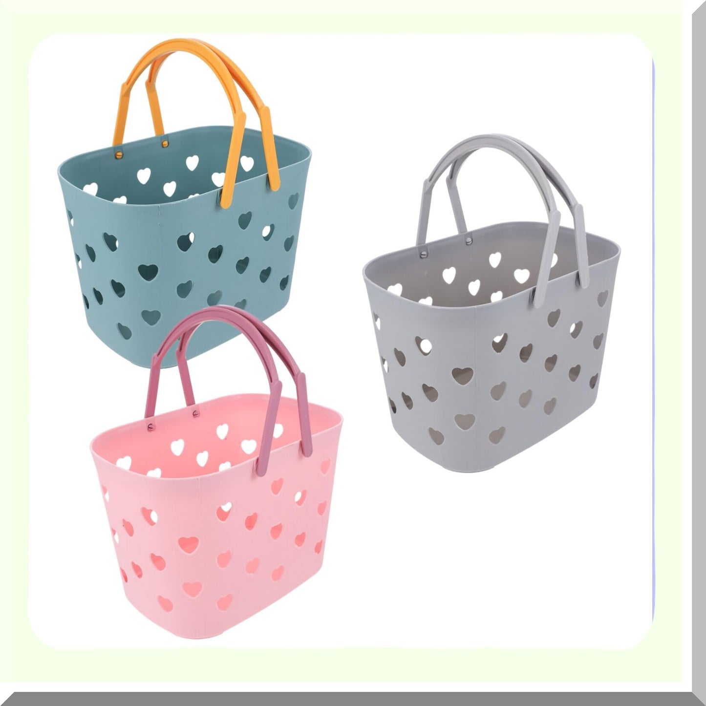 Plastic Shower Caddy 3Pcs Bathroom Storage Baskets