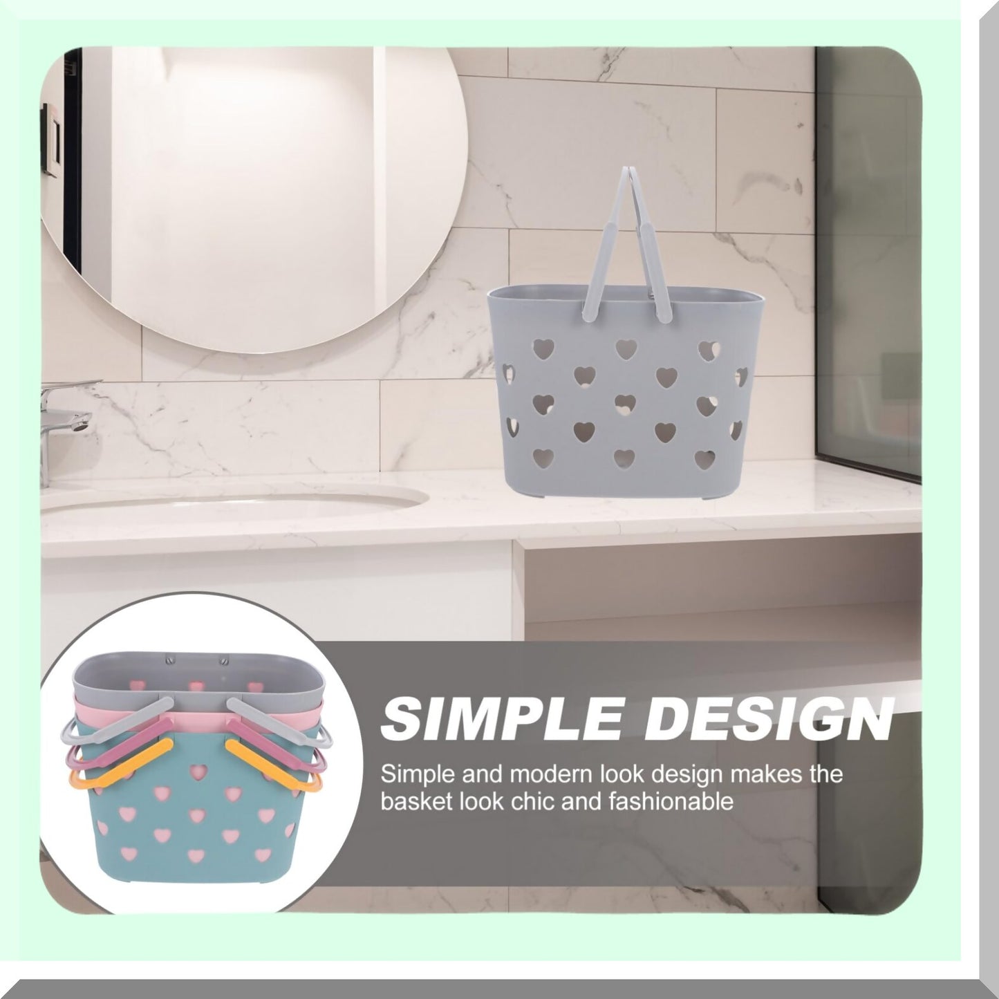 Plastic Shower Caddy 3Pcs Bathroom Storage Baskets