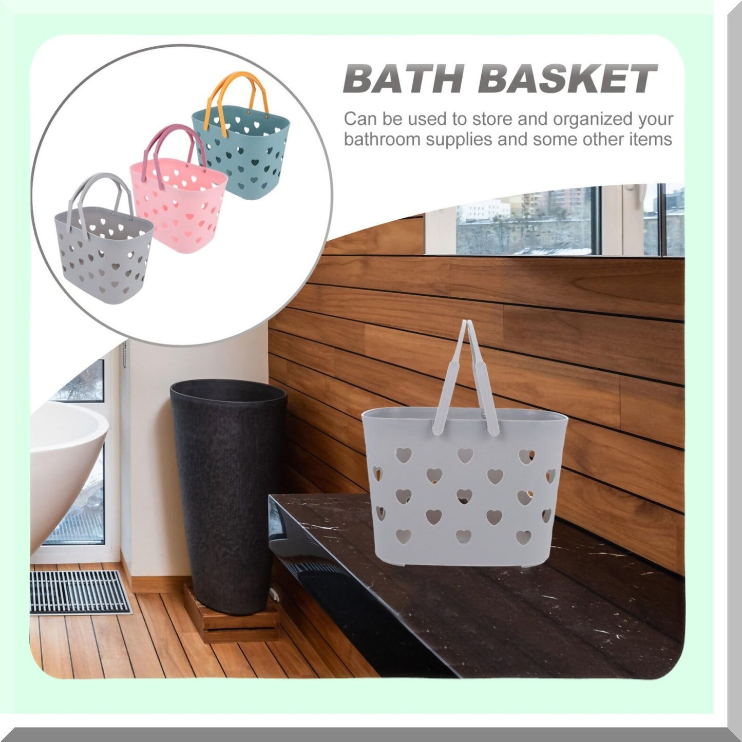 Plastic Shower Caddy 3Pcs Bathroom Storage Baskets