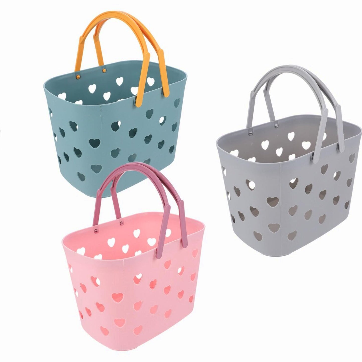 Plastic Shower Caddy 3Pcs Bathroom Storage Baskets