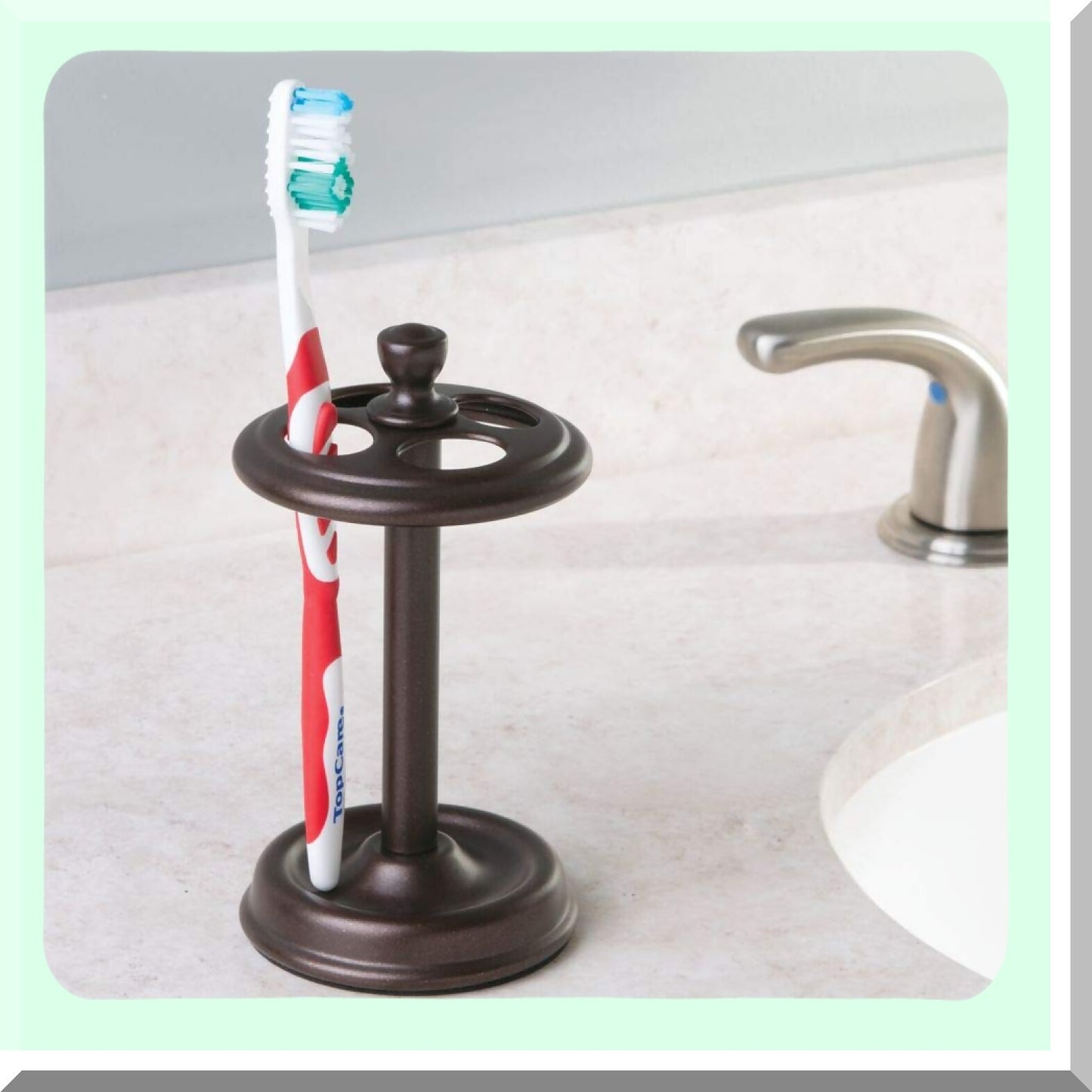 Metal Toothbrush Holder Cup for Bathroom, Bronze, 4 Slots