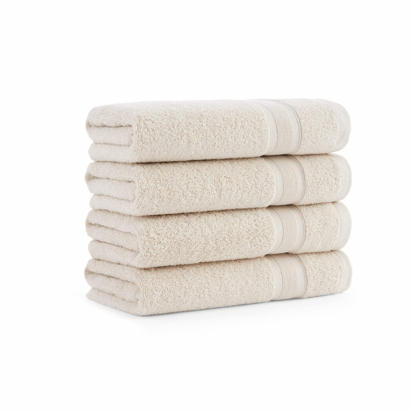Solid Turkish Hand Towels Set of 4 Wheat Beige