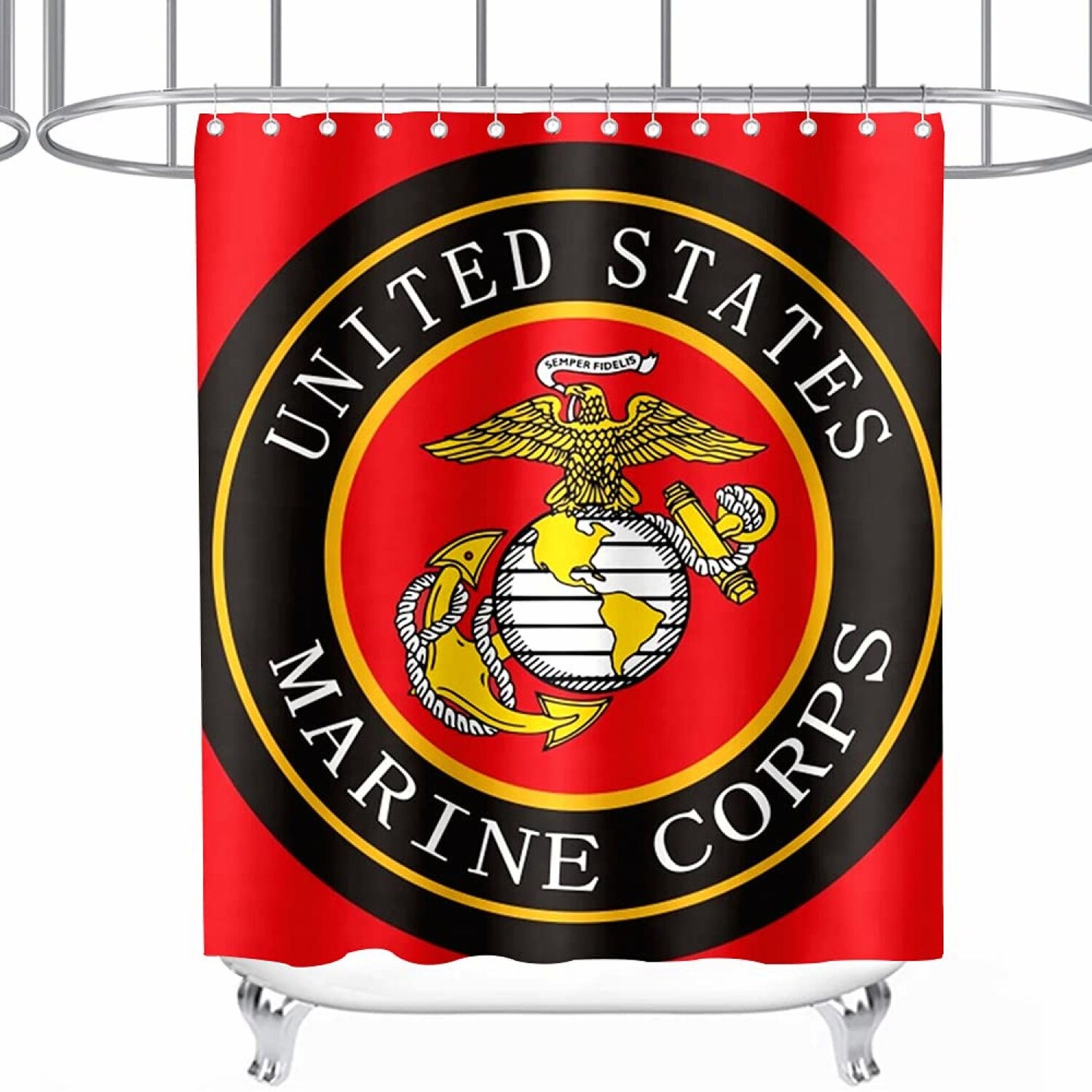 Yellow, Red, Black Shower Curtain 72x72 Inches