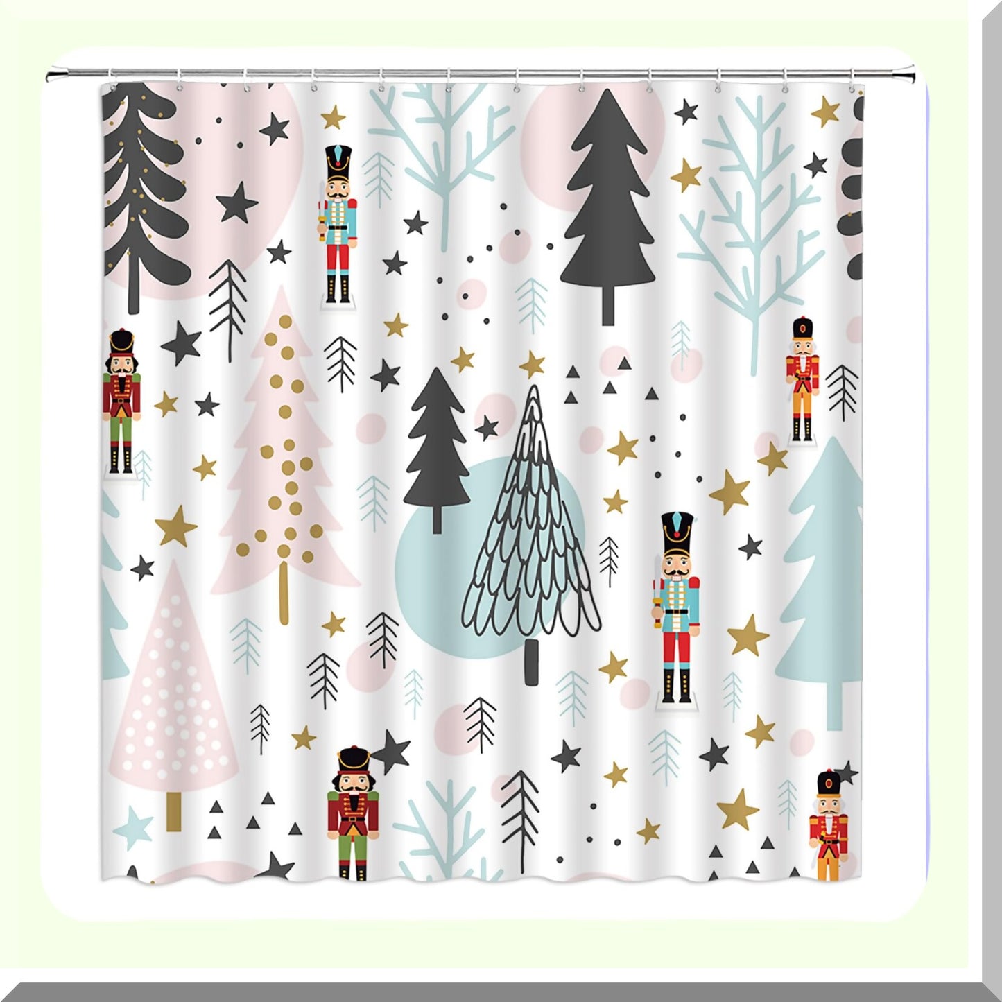 Tree Shower Curtain Pink Blue 70" x 70"