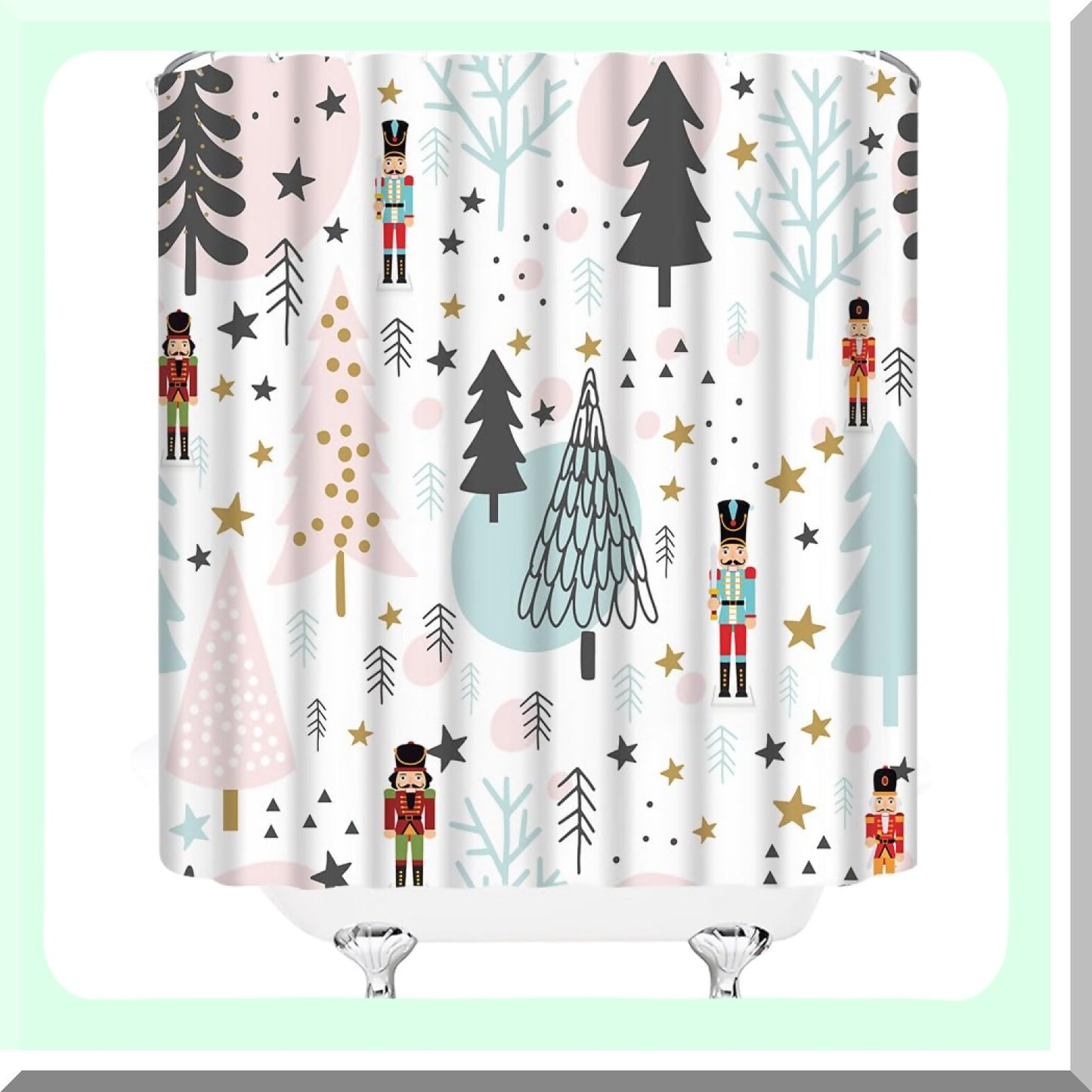 Tree Shower Curtain Pink Blue 70" x 70"
