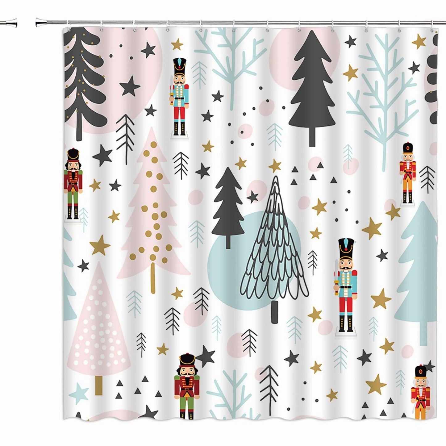 Tree Shower Curtain Pink Blue 70" x 70"