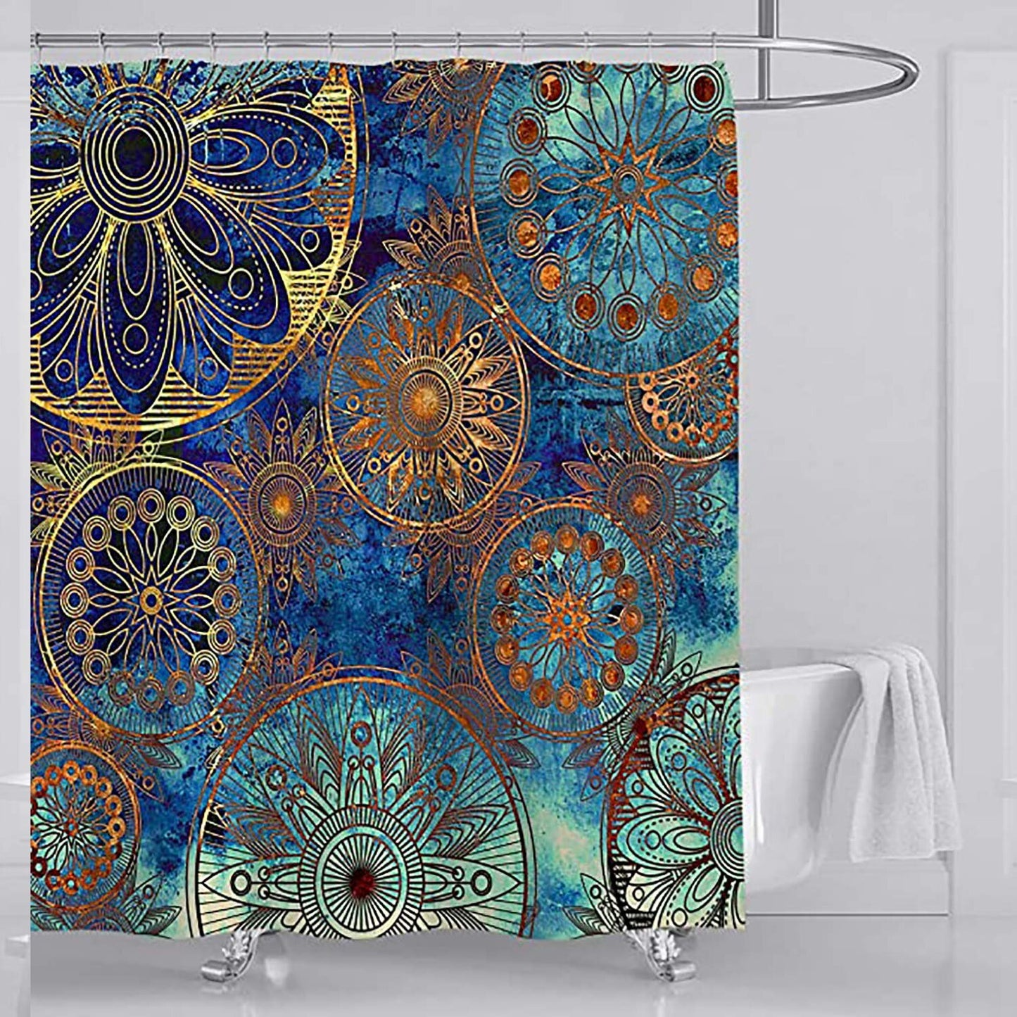 Bohemian Style Waterproof Shower Curtain 72x72 inches