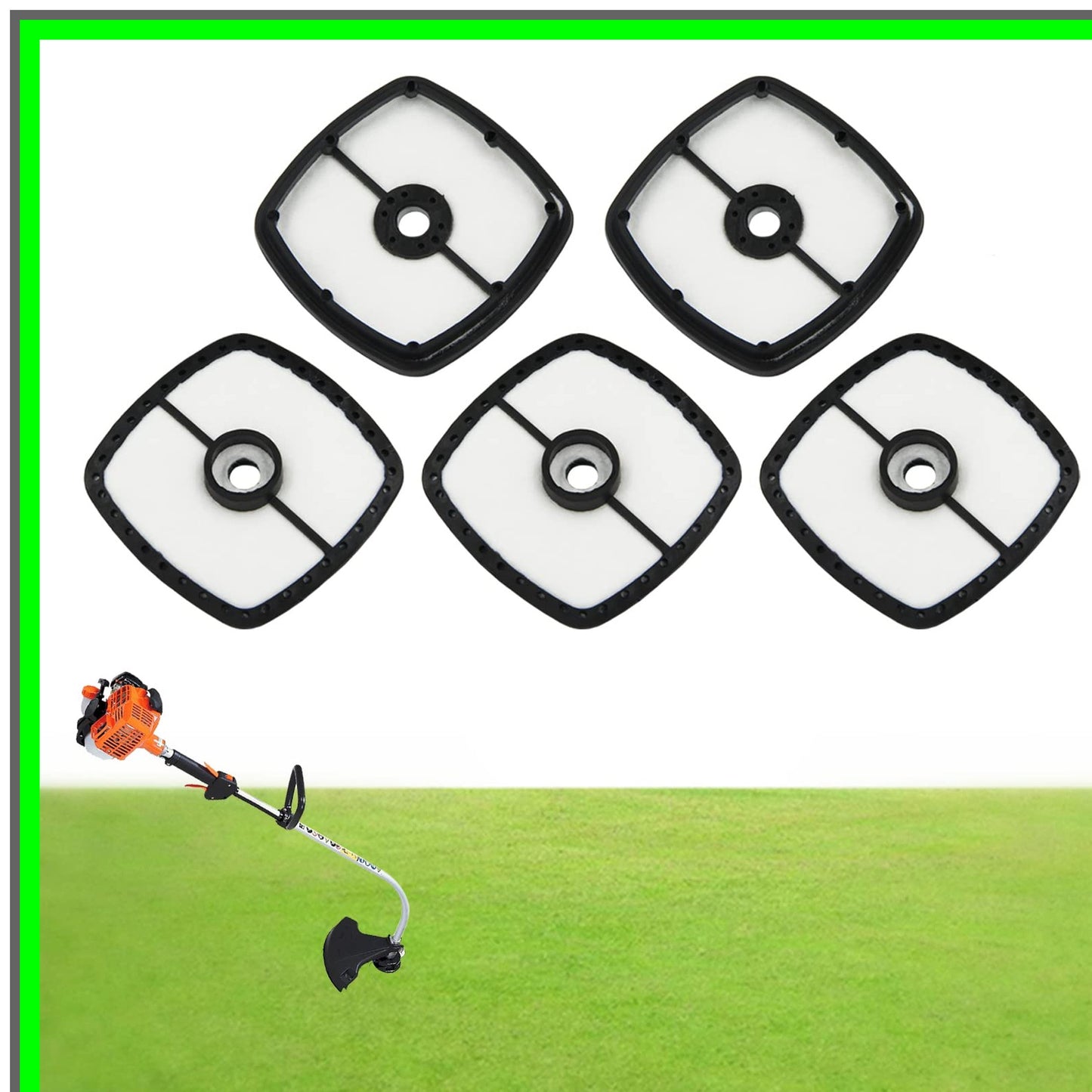 Air Filter Pack for SRM GT PAS PB Series Trimmers - 5 Count