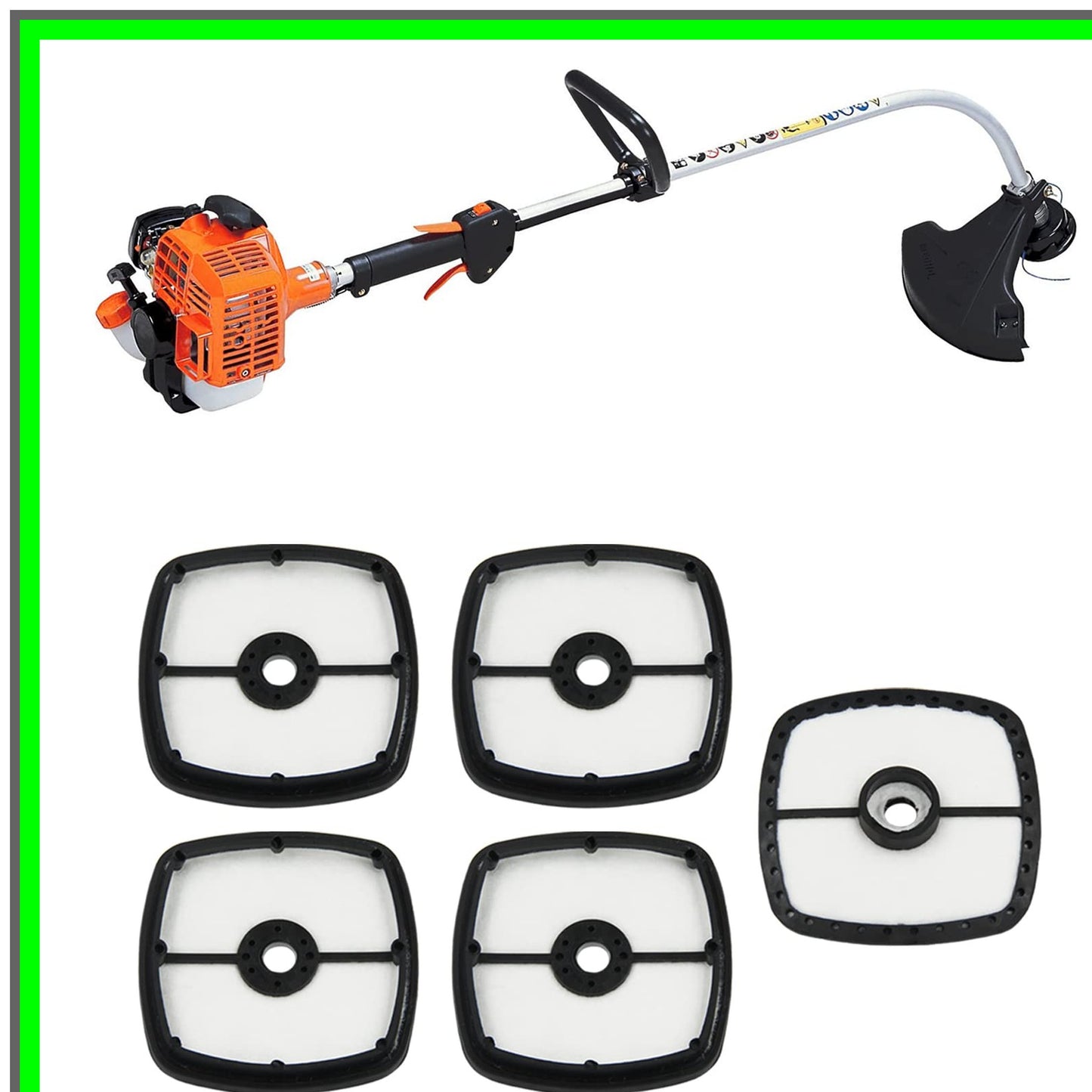 Air Filter Pack for SRM GT PAS PB Series Trimmers - 5 Count