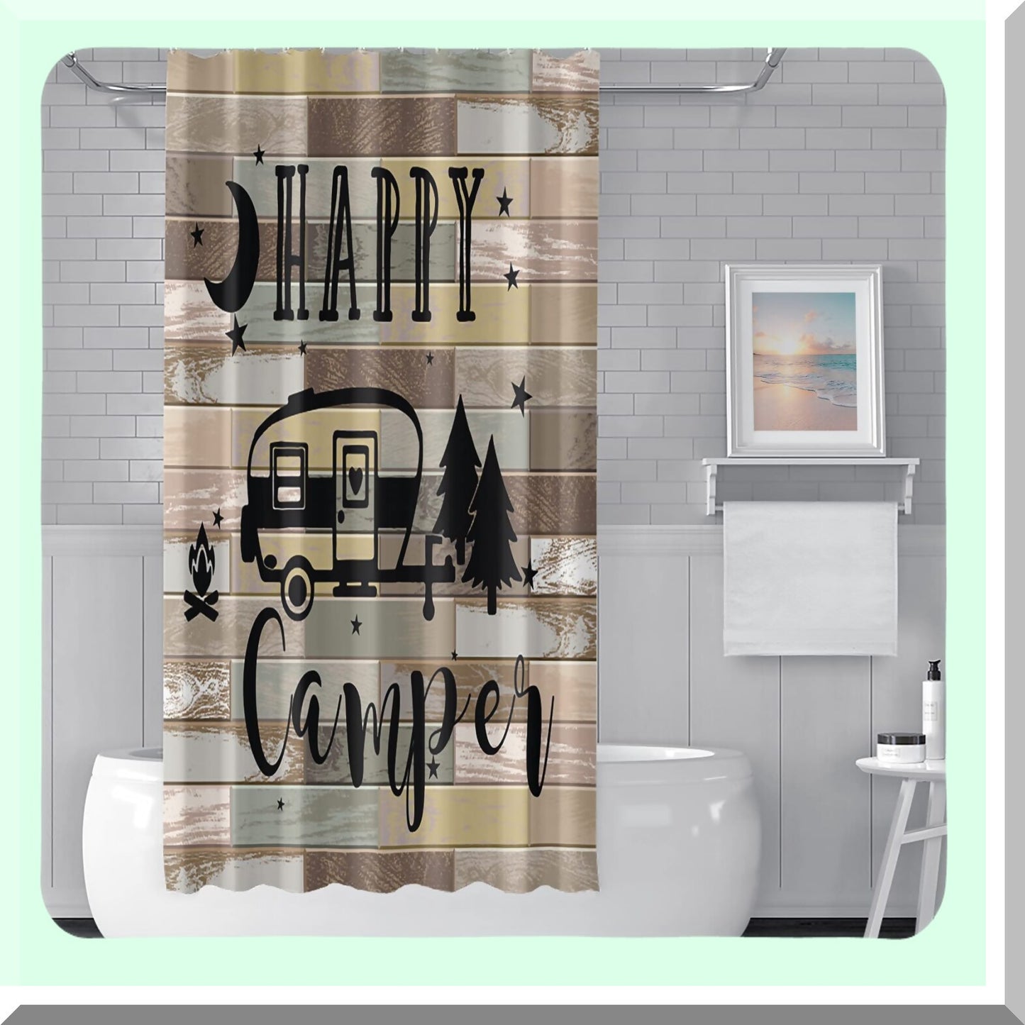 65x72 Inch RV Shower Curtain for Travel Trailers