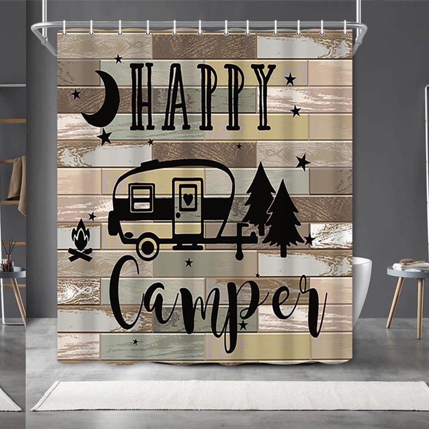 65x72 Inch RV Shower Curtain for Travel Trailers