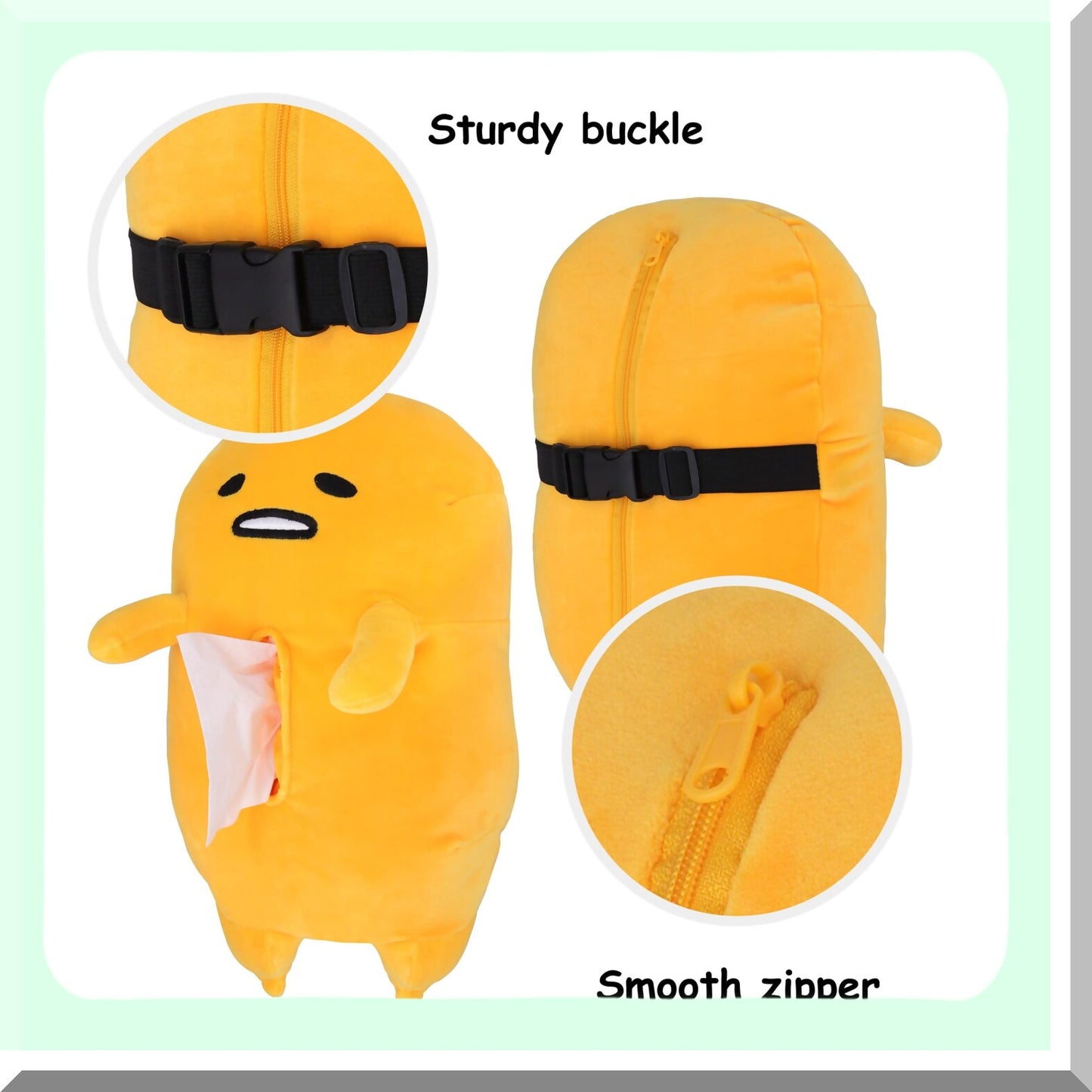 Anime Gudetama Tissue Box Plush Doll 15.79x9.85x5.1 inch