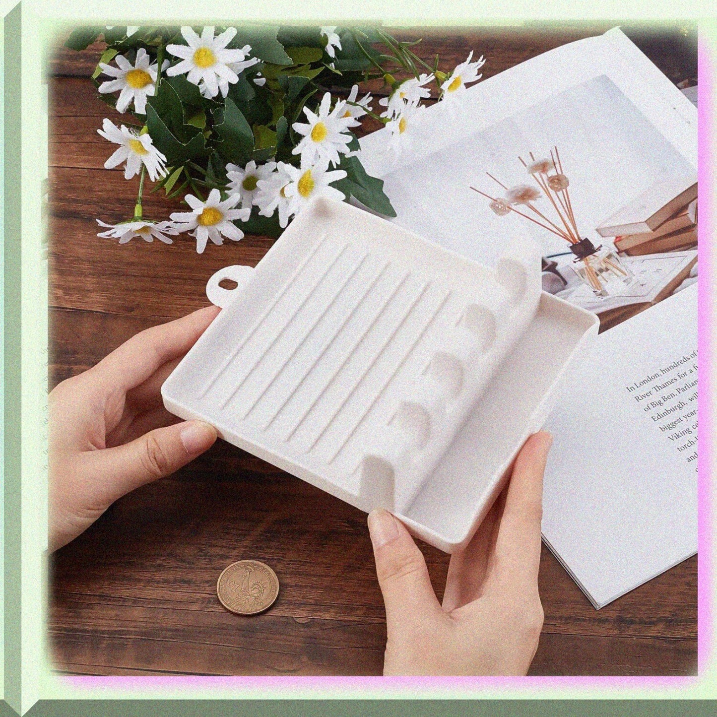 Paint Brush Rest Holder White Plastic 4 Slots