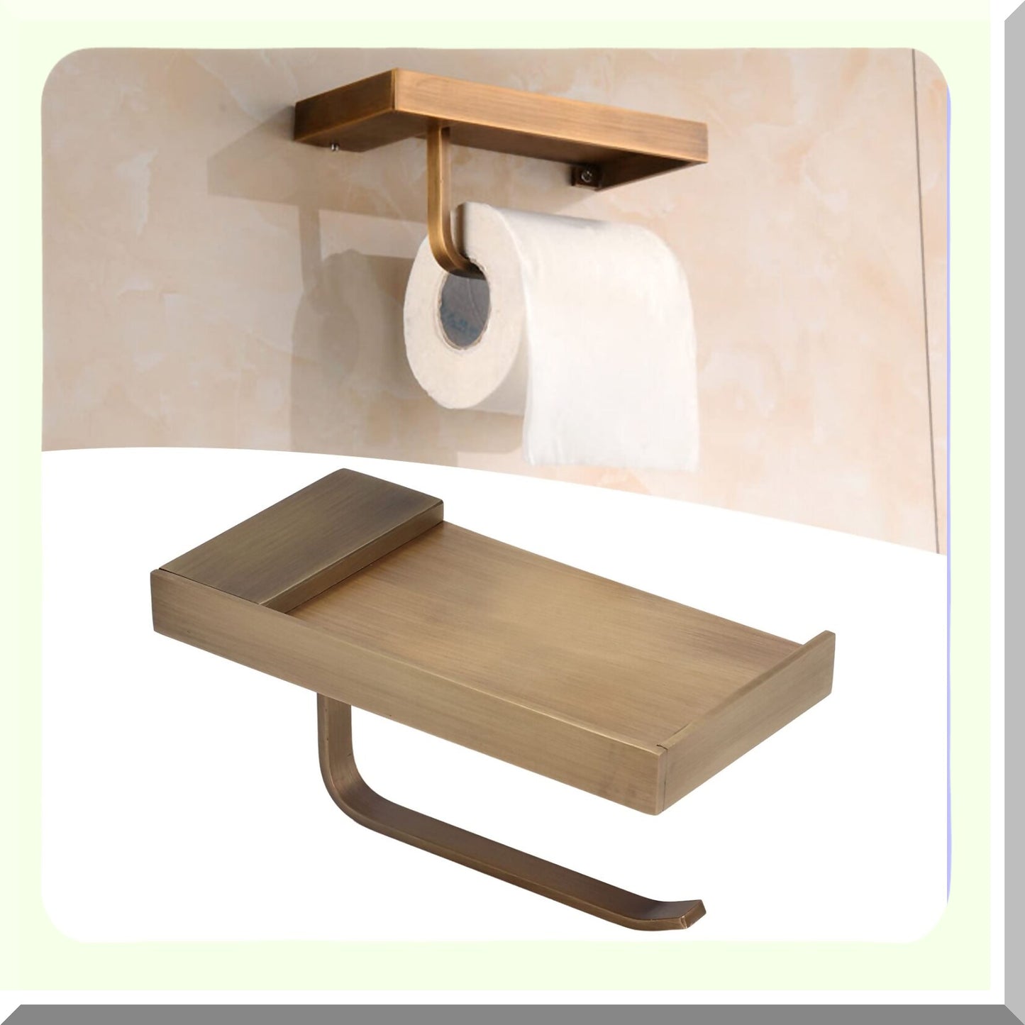 Copper Tet Paper Holder with Phone Shelf