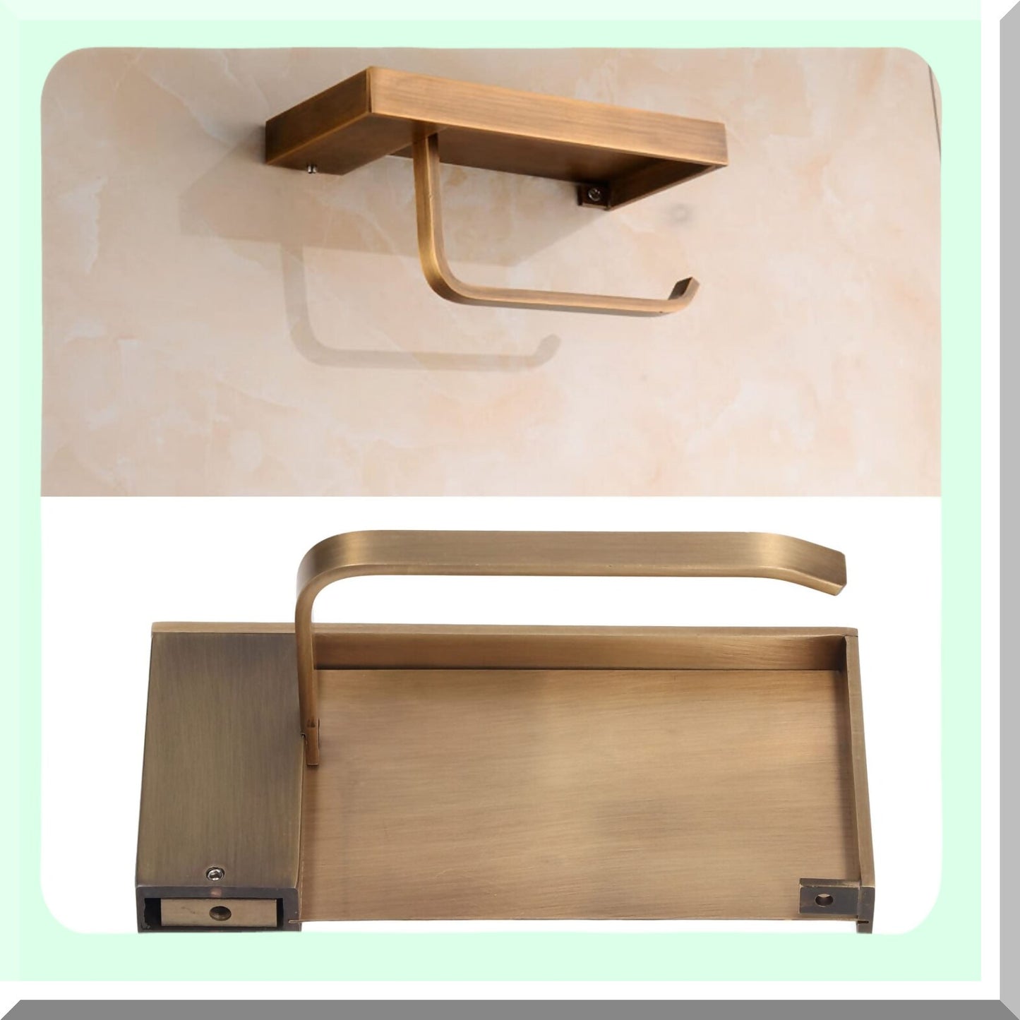 Copper Tet Paper Holder with Phone Shelf