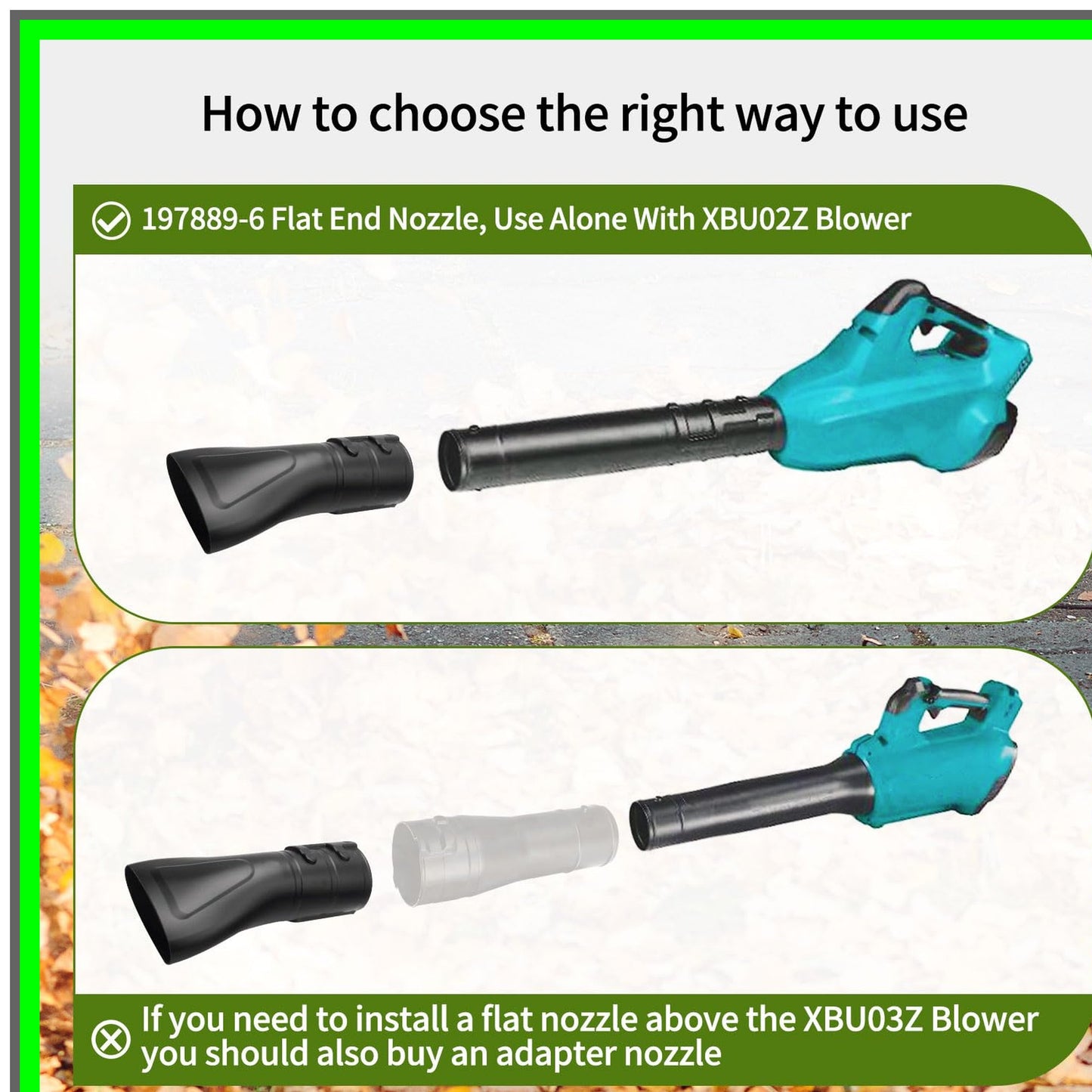 Flat End Nozzle for Makita X2 Blower - Boost Airflow with Easy Install