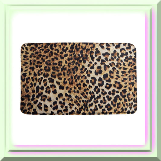 Leopard Print Bath Mat 17.8x29.5 Inch