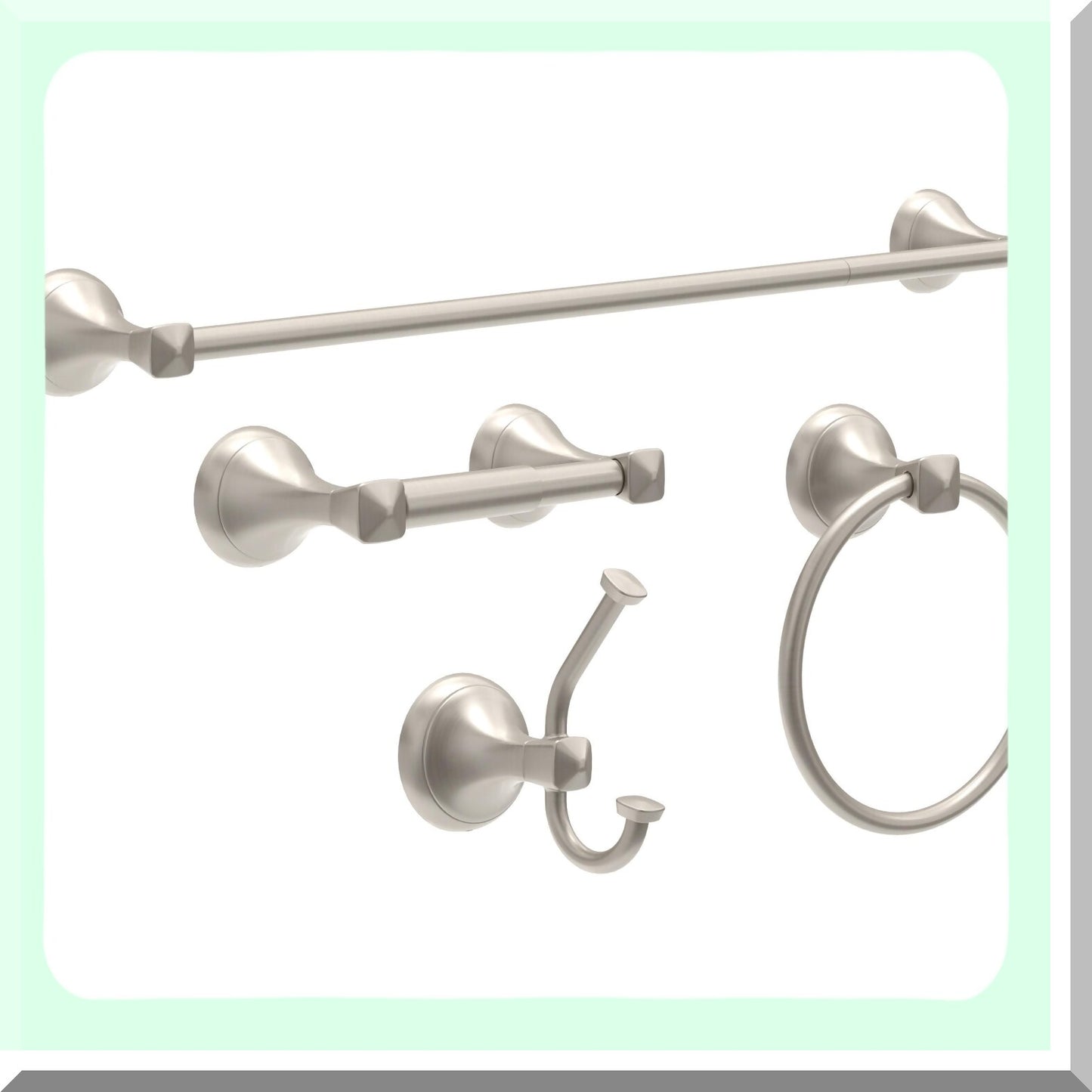 Esato 18" Towel Bar with 6" Extender Brushed Nickel