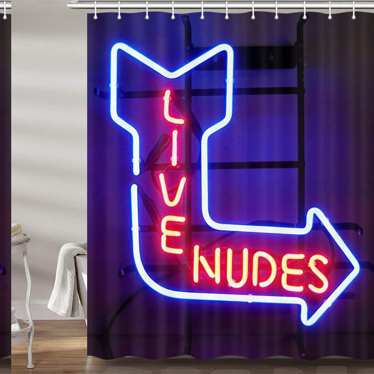 Funny Neon Signs Shower Curtain 72x72 inches