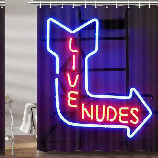Funny Neon Signs Shower Curtain 72x72 inches
