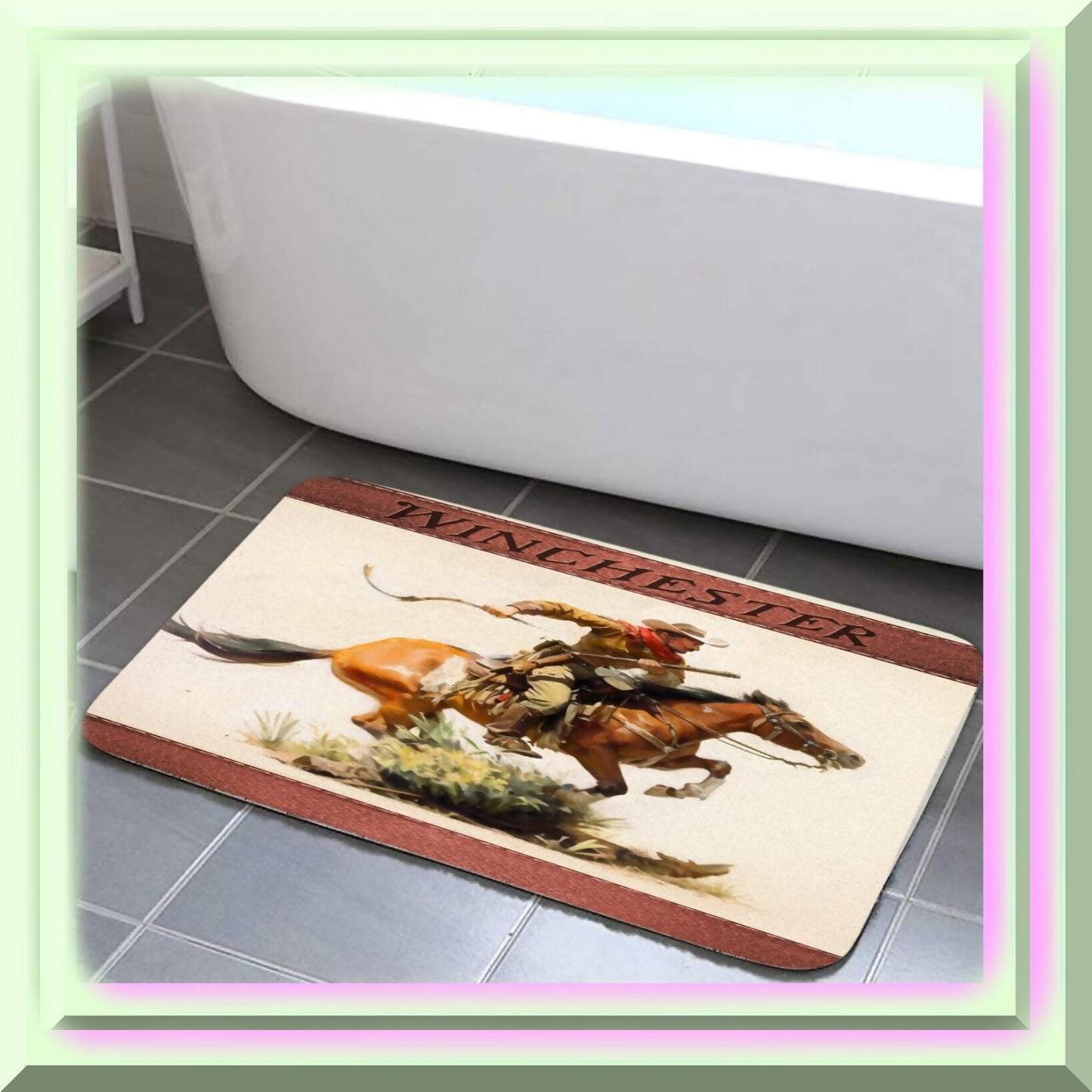 Winchester Cowboy Bathroom Rug 17x29 Inches