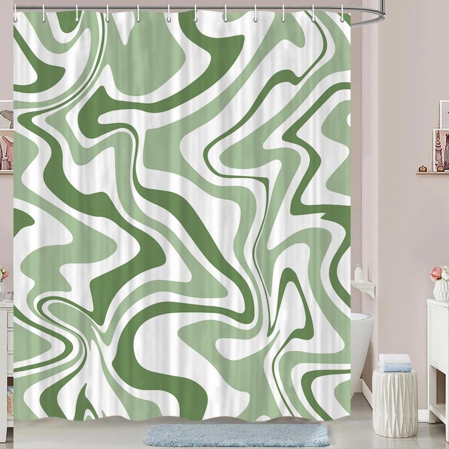 Sage Green Shower Curtain 70x70 inches