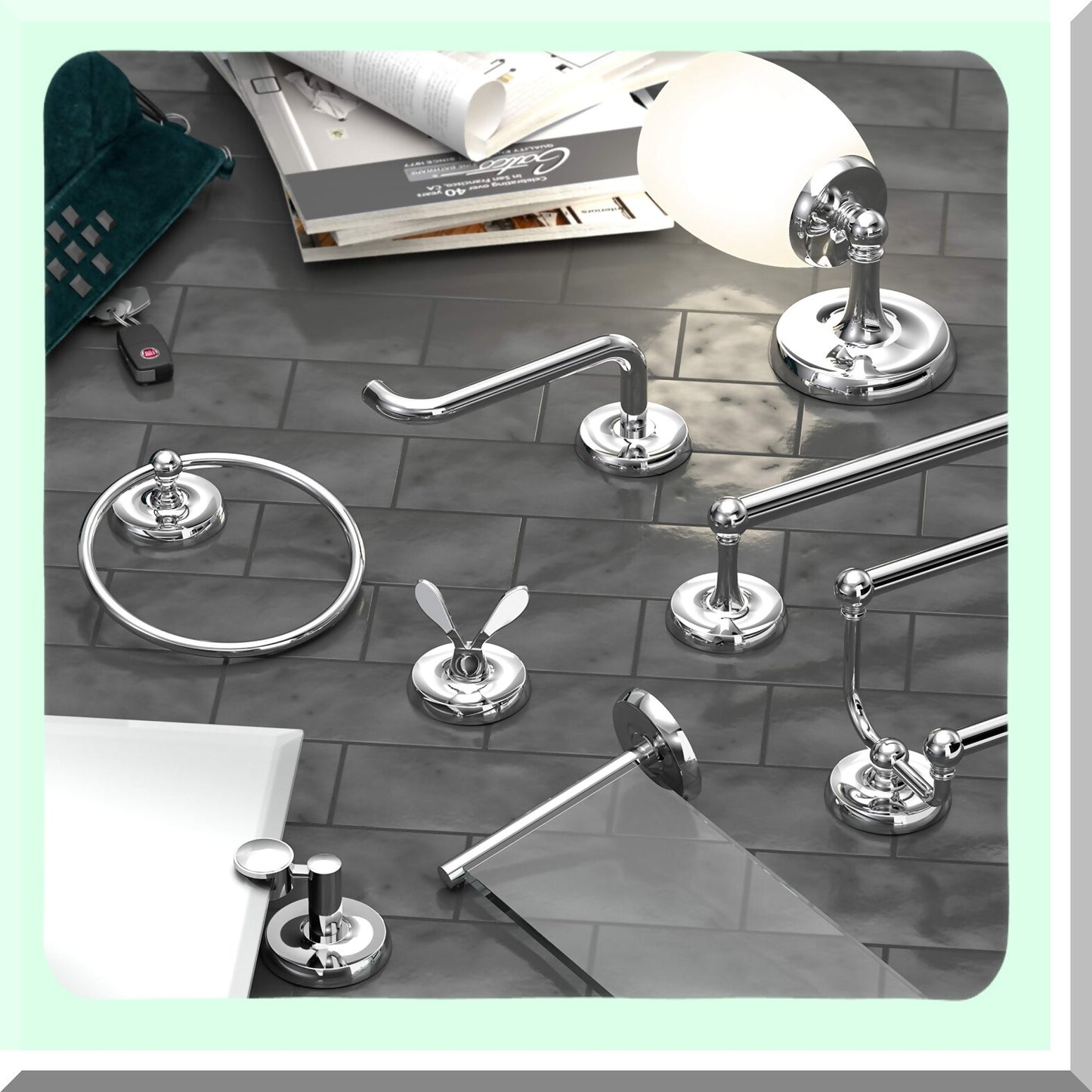 5076 Designer II Robe Hook Chrome