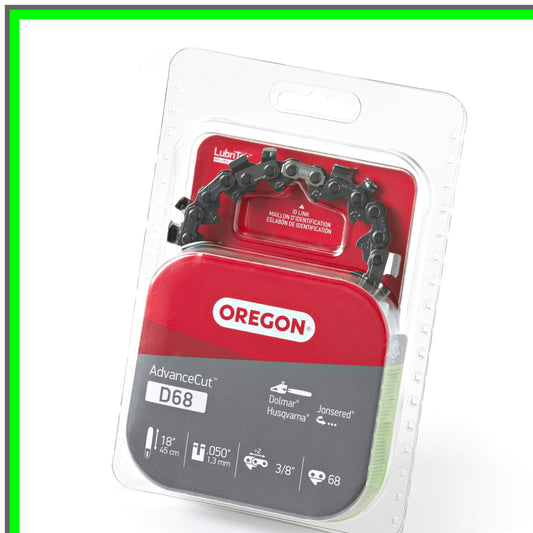 AdvanceCut 68 Drive Links Chainsaw Chain for 18-Inch Bars, Low Kickback