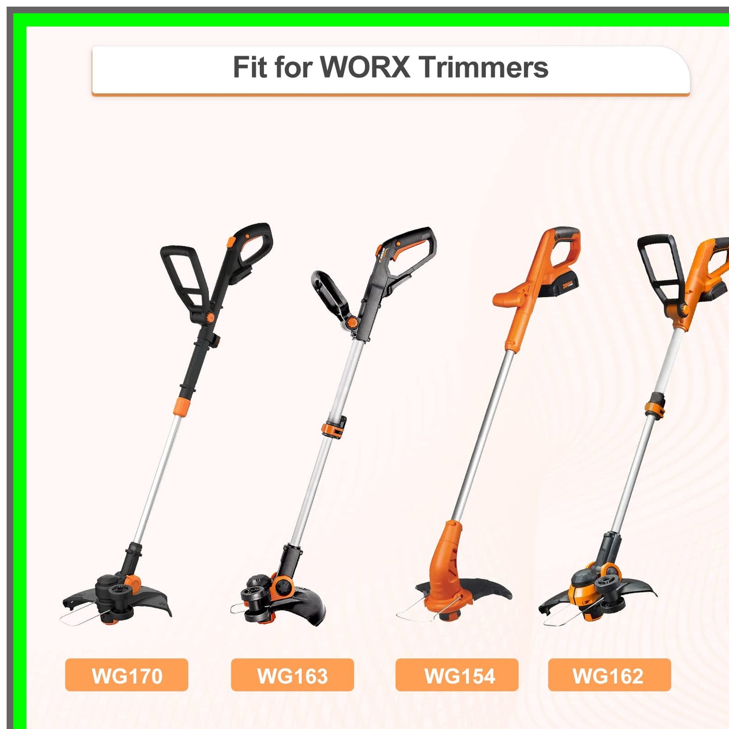 6-Pack Eater String for Worx Select Trimmer, 10ft, 0.065-Inch Replacement