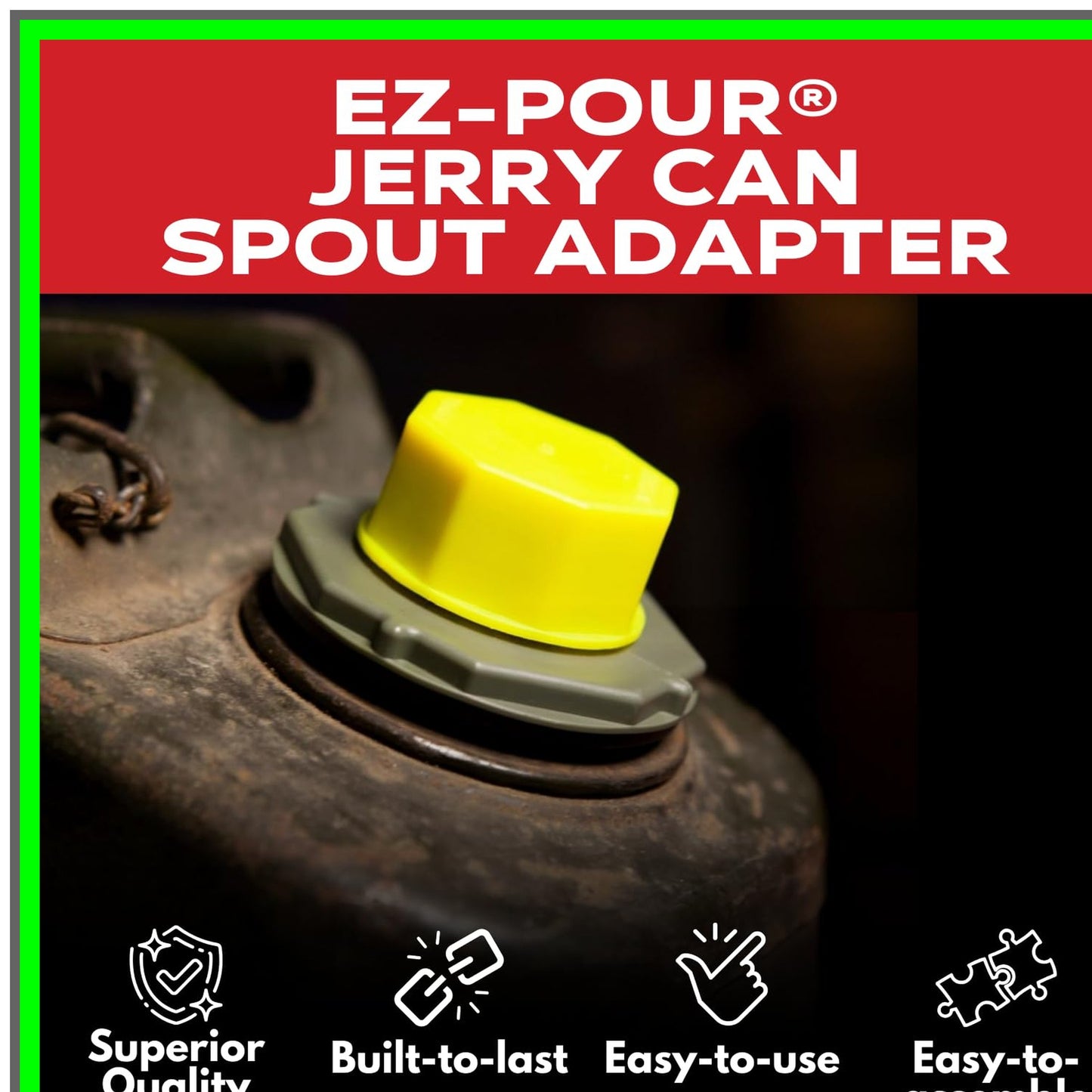 Jerry Can Adapter for Enhanced Fuel Storage and Easy Pouring