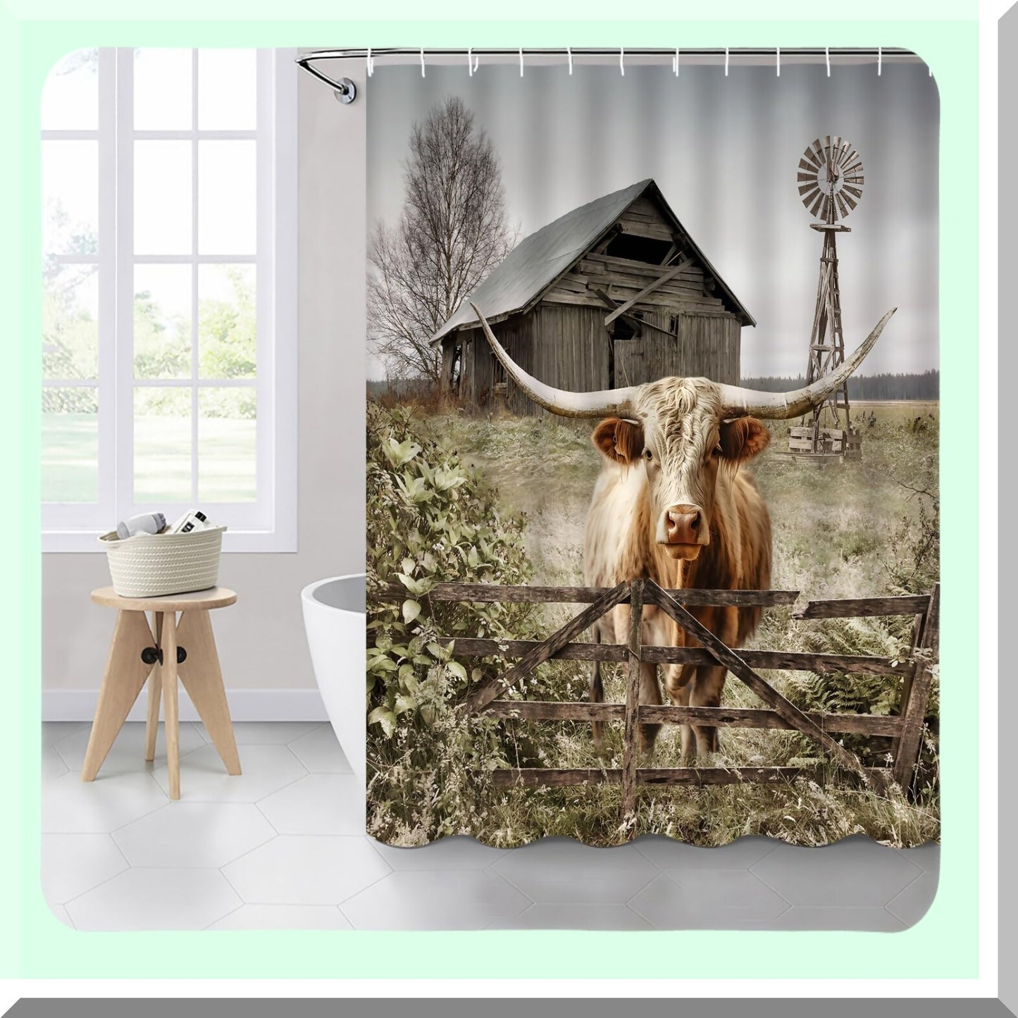 Highland Cattle Shower Curtain 70x70 Inch