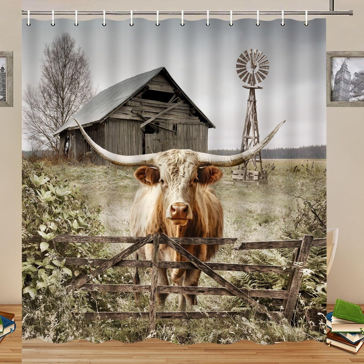 Highland Cattle Shower Curtain 70x70 Inch