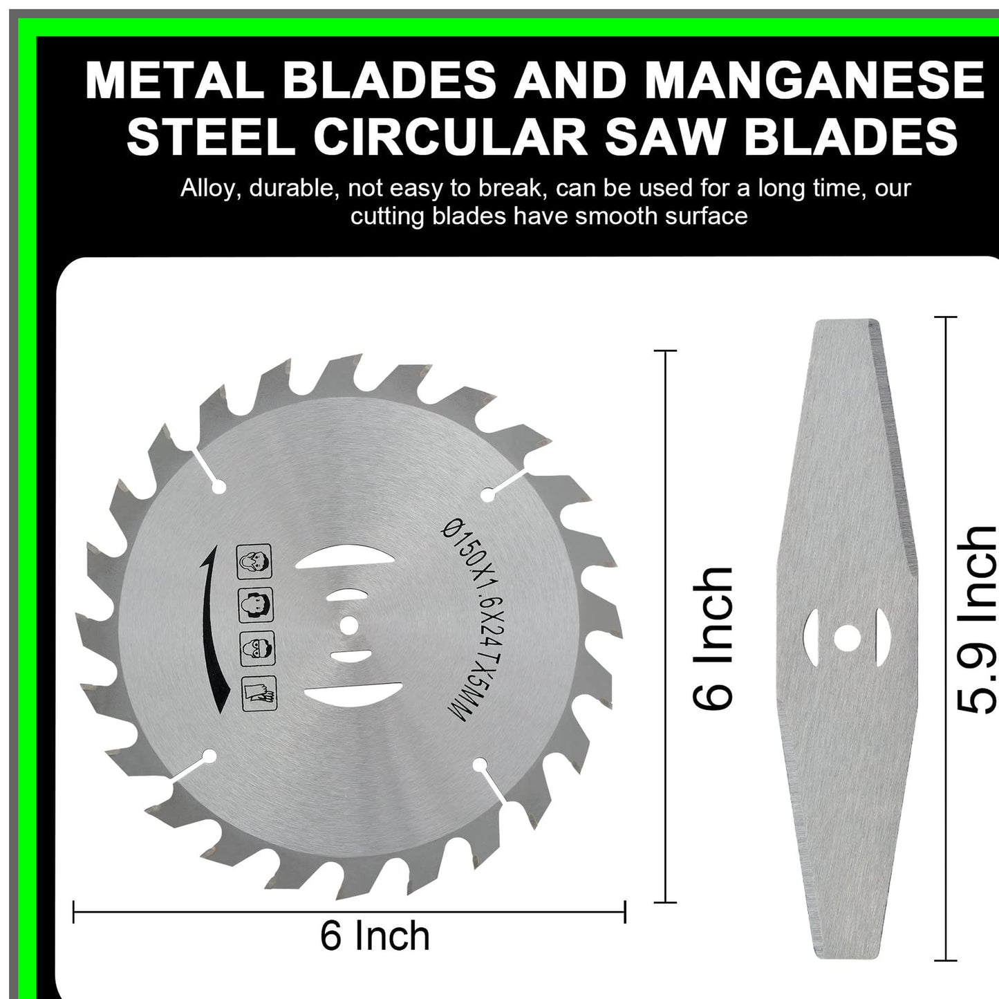 Manganese Steel Trimmer Blade Replacement Set with Screwdriver Attachments